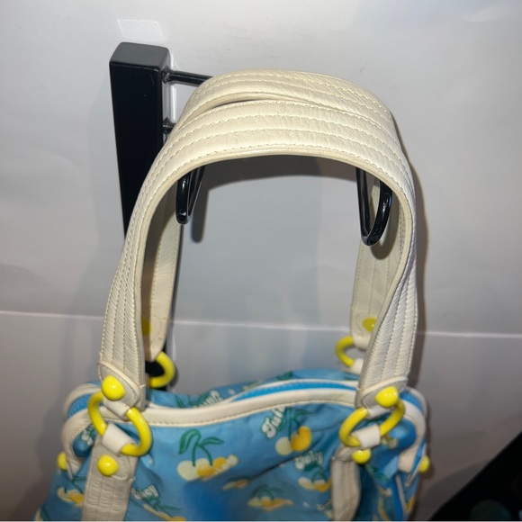 🍒 Vintage Super Rare Juicy Couture Purse Bag Blue Cherry Print Handbag 🍒 - Picture 11 of 13